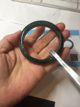 Load image into Gallery viewer, 55.5mm Certified Type A 100% Natural deep sea green/blue/gray/white Guatemala Jadeite bangle PC35-8521
