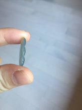 Load image into Gallery viewer, 100% natural type A icy watery light green blue gray Guatemala jadeite leaf pendant PD5
