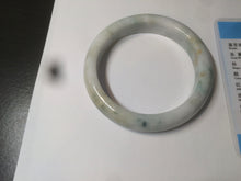 Load image into Gallery viewer, 57.7mm certified Type A 100% Natural light purple/white with green floating flowers Jadeite Jade bangle AY62-0442
