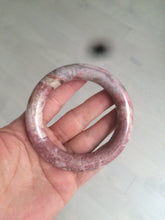 Load image into Gallery viewer, 56mm 100% natural chubby pink rose stone (Rhodonite) round cut bangle XY70
