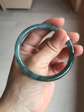 Load image into Gallery viewer, 55.7mm Type A 100% Natural dark green/blue/gray/black Guatemala slim round cut Jadeite bangle PJ107-5617
