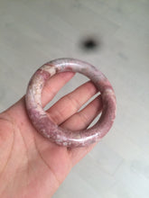 Load image into Gallery viewer, 56mm 100% natural chubby pink rose stone (Rhodonite) round cut bangle XY70
