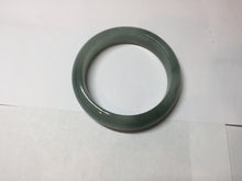 Load image into Gallery viewer, 56.8mm Certified 100% natural Type A oily dark green/ gray (老油青) jadeite jade bangle PD114
