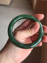 Load image into Gallery viewer, 55mm Certified 100% Natural Deep Pine Green/Black "Serene Ember Forest" Nephrite (red-skin nephrite 红皮碧玉)  Bangle HT168-16-3854
