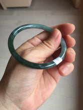 Load image into Gallery viewer, 55.7mm Type A 100% Natural dark green/blue/gray/black Guatemala slim round cut Jadeite bangle PJ107-5617
