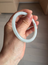 Load image into Gallery viewer, 55mm Certified Type A 100% Natural icy watery green white slim round cut Jadeite bangle PF66-04445
