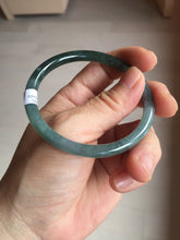 Load image into Gallery viewer, 55.7mm Type A 100% Natural dark green/blue/gray/black Guatemala slim round cut Jadeite bangle PJ107-5617
