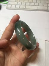 Load image into Gallery viewer, 56.8mm Certified 100% natural Type A oily dark green/ gray (老油青) jadeite jade bangle PD114
