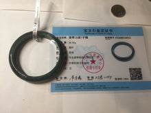 Load image into Gallery viewer, 55.5mm Certified Type A 100% Natural deep sea green/blue/gray/white Guatemala Jadeite bangle PC35-8521

