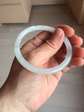 Load image into Gallery viewer, 55mm Certified Type A 100% Natural icy watery green white slim round cut Jadeite bangle PF66-04445
