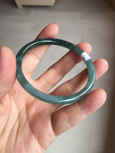 Load image into Gallery viewer, 55.7mm Type A 100% Natural dark green/blue/gray/black Guatemala slim round cut Jadeite bangle PJ107-5617

