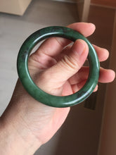 Load image into Gallery viewer, 55mm Certified 100% Natural Deep Pine Green/Black "Serene Ember Forest" Nephrite (red-skin nephrite 红皮碧玉)  Bangle HT168-16-3854
