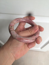 Load image into Gallery viewer, 56mm 100% natural chubby pink rose stone (Rhodonite) round cut bangle XY70
