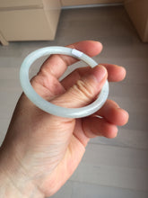 Load image into Gallery viewer, 55mm Certified Type A 100% Natural icy watery green white slim round cut Jadeite bangle PF66-04445
