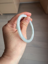 Load image into Gallery viewer, 55mm Certified Type A 100% Natural icy watery green white slim round cut Jadeite bangle PF66-04445
