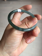 Load image into Gallery viewer, 55.7mm Type A 100% Natural dark green/blue/gray/black Guatemala slim round cut Jadeite bangle PJ107-5617
