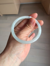 Load image into Gallery viewer, 55mm Certified Type A 100% Natural icy watery green white slim round cut Jadeite bangle PF66-04445
