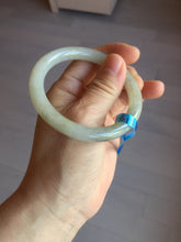 Load image into Gallery viewer, 53.3mm certified 100% natural Type A light green yellow with floating seaweed round cut jadeite jade bangle BM63-6612
