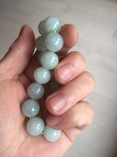 Load image into Gallery viewer, 12mm size 50-54mm 100% natural type A light green white jadeite jade beads bracelet AZ191
