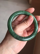 Load image into Gallery viewer, 57.4mm Certified 100% Natural Deep Pine Green/Black "Serene Forest" Nephrite Bangle HT168-15-3868

