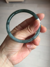 Load image into Gallery viewer, 55.7mm Type A 100% Natural dark green/blue/gray/black Guatemala slim round cut Jadeite bangle PJ107-5617
