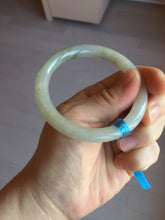 Load image into Gallery viewer, 53.3mm certified 100% natural Type A light green yellow with floating seaweed round cut jadeite jade bangle BM63-6612
