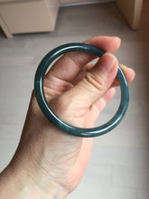 Load image into Gallery viewer, 56.2mm Certified Type A 100% Natura dark blue/green/gray/black Guatemala slim round cut Jadeite bangle PJ106-2076
