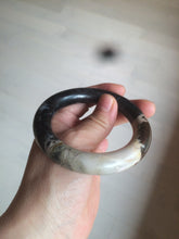 Load image into Gallery viewer, 53.4mm 100% natural chubby pink/black/brown rose stone (Rhodonite) round cut bangle XY69
