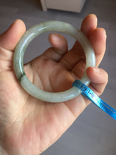 Load image into Gallery viewer, 53.3mm certified 100% natural Type A light green yellow with floating seaweed round cut jadeite jade bangle BM63-6612
