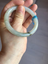 Load image into Gallery viewer, 53.3mm certified 100% natural Type A light green yellow with floating seaweed round cut jadeite jade bangle BM63-6612
