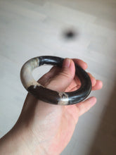 Load image into Gallery viewer, 53.4mm 100% natural chubby pink/black/brown rose stone (Rhodonite) round cut bangle XY69
