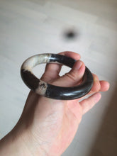 Load image into Gallery viewer, 53.4mm 100% natural chubby pink/black/brown rose stone (Rhodonite) round cut bangle XY69
