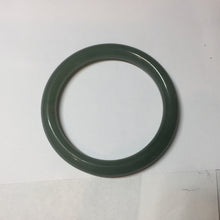 Load image into Gallery viewer, 56mm Certified 100% natural Type A oily dark green/ gray (老油青) round cut jadeite jade bangle PD115
