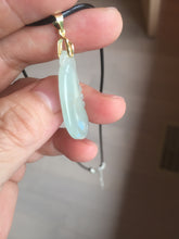 Load image into Gallery viewer, 100% natural type A icy watery light green blessed melon Jadeite Jade pendant AZ192
