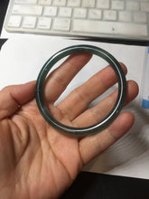 Load image into Gallery viewer, 57mm Certified Type A 100% Natural dark green/blue/gray/black Guatemala slim round cut Jadeite bangle PF64-0455
