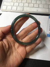 Load image into Gallery viewer, 57mm Certified Type A 100% Natural dark green/blue/gray/black Guatemala slim round cut Jadeite bangle PF64-0455
