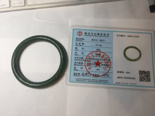 Load image into Gallery viewer, 61.5mm certified 100% Natural dark green black (碧玉) round cut nephrite Jade bangle HT105-1579
