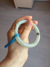 Load image into Gallery viewer, 54.2mm certified 100% natural type A certified light green with floating seaweed round cut jadeite jade bangle BM62-6610
