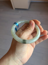 Load image into Gallery viewer, 54.2mm certified 100% natural type A certified light green with floating seaweed round cut jadeite jade bangle BM62-6610
