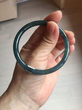 Load image into Gallery viewer, 56.2mm Certified Type A 100% Natura dark blue/green/gray/black Guatemala slim round cut Jadeite bangle PJ106-2076
