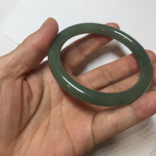 Load image into Gallery viewer, 56mm Certified 100% natural Type A oily dark green/ gray (老油青) round cut jadeite jade bangle PD115
