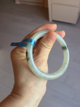 Load image into Gallery viewer, 54.2mm certified 100% natural type A certified light green with floating seaweed round cut jadeite jade bangle BM62-6610
