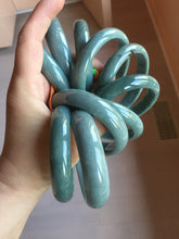 Load image into Gallery viewer, Sale! 53-54mm Certified type A 100% Natural dark green/blue/black/gray Guatemala  Jadeite bangle group GL32
