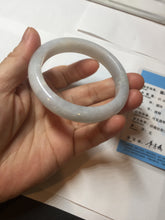 Load image into Gallery viewer, 54mm Certified type A 100% Natural light green white Jadeite bangle PB198-6655

