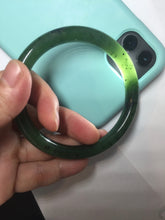 Load image into Gallery viewer, 61.5mm certified 100% Natural dark green black (碧玉) round cut nephrite Jade bangle HT105-1579
