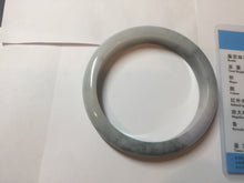 Load image into Gallery viewer, 58.4mm certified 100% natural Type A light green/purple white Snowy Pine Forest jadeite jade bangle J126-3074
