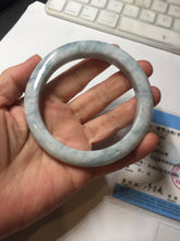 Load image into Gallery viewer, 62.8mm Certificated Type A 100% Natural White blue Jadeite Jade bangle AA118-8435
