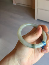 Load image into Gallery viewer, 54.2mm certified 100% natural type A certified light green with floating seaweed round cut jadeite jade bangle BM62-6610
