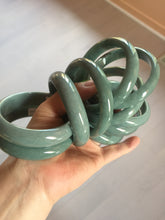 Load image into Gallery viewer, Sale! 53-54mm Certified type A 100% Natural dark green/blue/black/gray Guatemala  Jadeite bangle group GL32
