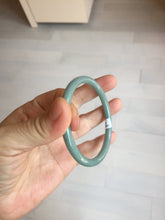 Load image into Gallery viewer, 59mm Certified Type A 100% Natural Light Blue Green Gray Ru Kiln Sky Celadon Blue (汝窑天青蓝) Guatemala Jadeite Jade Slim Round Bangle BS160-8651
